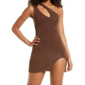 NWT Naked Wardrobe One-Shoulder Cutout Sheath Minidress